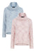 Ladies High Neck Roll Neck Chunky Sweater In Blue And Pink