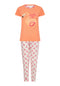 Ladies Pyjama Cotton Blend Printed Crew Neck 2 Piece Set