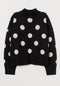 Ex H&M Ladies Black White Spot Turtleneck Jumper
