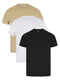 Ex H&M Mens Crewneck Cotton T-shirt White Black Beige