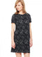 Ex Famous Store Black Floral Jacquard Shift Dress