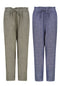 Ladies Linen Blend Straight Leg Trouser In Olive & Blue