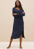 Ex Famous Store Cool Comfort Navy Cotton Modal Longsleeve Nightdress