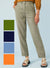 Ladies Tencel Barrel Leg Loose Fit Chino Trousers