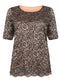 Ex Famous Store Short Sleeve Lace Detail Top