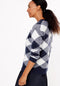 Ex Famous Store Checked Relaxed Fit Diamond Argyl Jumper Blue