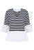 Ex Famous Store Striped Mock Shirt Top