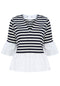 Ex Famous Store Striped Mock Shirt Top