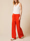 Ex Mint Velvet Ladies Red Satin Wide Leg Trousers