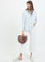Ex Miss Selfridge Long Sleeve Blue Utility Shirt Blouse