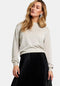 Long Sleeve Pearl Detail Sweater Jumper In Black & Silver
