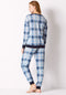 Ex Famous Store Cotton Rich Checked Long Sleeve Pyjama Set