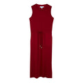 Red Utility Drawstring Midi Dress