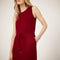 Red Utility Drawstring Midi Dress