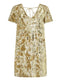 Ex Miss Selfridge Gold Sequin Velour Sparkly Short Sleeve T-Shirt Dress 6-14