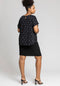 Ladies Curve Glitter Embellished Contrast Dress In Black & Bronze