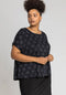 Ladies Curve Glitter Embellished Contrast Dress In Black & Bronze