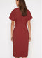 Ex Warehouse Rust Tie Waist Textured Crinkle Dress