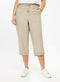 Ex Evans Linen Blend Tie Waist Cropped Culottes Trousers 4 Colours