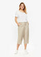 Ex Evans Linen Blend Tie Waist Cropped Culottes Trousers 4 Colours