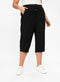 Ex Evans Linen Blend Tie Waist Cropped Culottes Trousers 4 Colours
