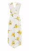 Ex Warehouse Cowl Back Floral Maxi Midi Wrap Dress in Yellow & Ivory