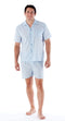 Harvey James Mens Woven Poly Cotton Short Pyjamas
