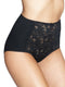 Ex Famous Store 3 Pack Full Brief Knickers Lace Front Cotton Blend High Rise