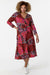 Ex Evans Red Floral Wrap Midi V Neck Skater Plus Size Dress