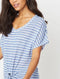 Ladies Tie Knot V-Neck Front Linen Look Top Blouse