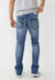 Mens True Religion Ricky Straight Leg Cotton Jeans Mazuma Blue