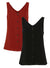 Ex Wallis Black / Rust Button Through Sleeveless Cami Top