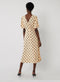 Ex Warehouse Spot Puff Sleeve Midi Dress Cream