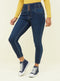 Ex Chainstore Petite Yazmin Blue 26in High Waist Skinny Jeans
