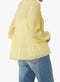 Ex Warehouse Micro Pleat Tie Neck Top Lemon