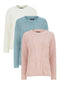 Ex Yessica Ladies Soft Feel Chenille Cable Jumper 3 Colours
