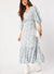 Ladies Zebra Print Gathered Waist Maxi Puff Sleeve Dress