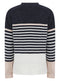 Ladies Stripe Chenille Navy Super Soft Jumper Sizes 8-22