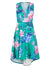 Ex Quiz Jade Green Floral Print V neck Dipped Hem Occasion Dress