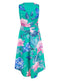 Ex Quiz Jade Green Floral Print V neck Dipped Hem Occasion Dress