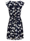 Angel Eye Navy Butterfly Print Fully Lined Party Occasion Dress